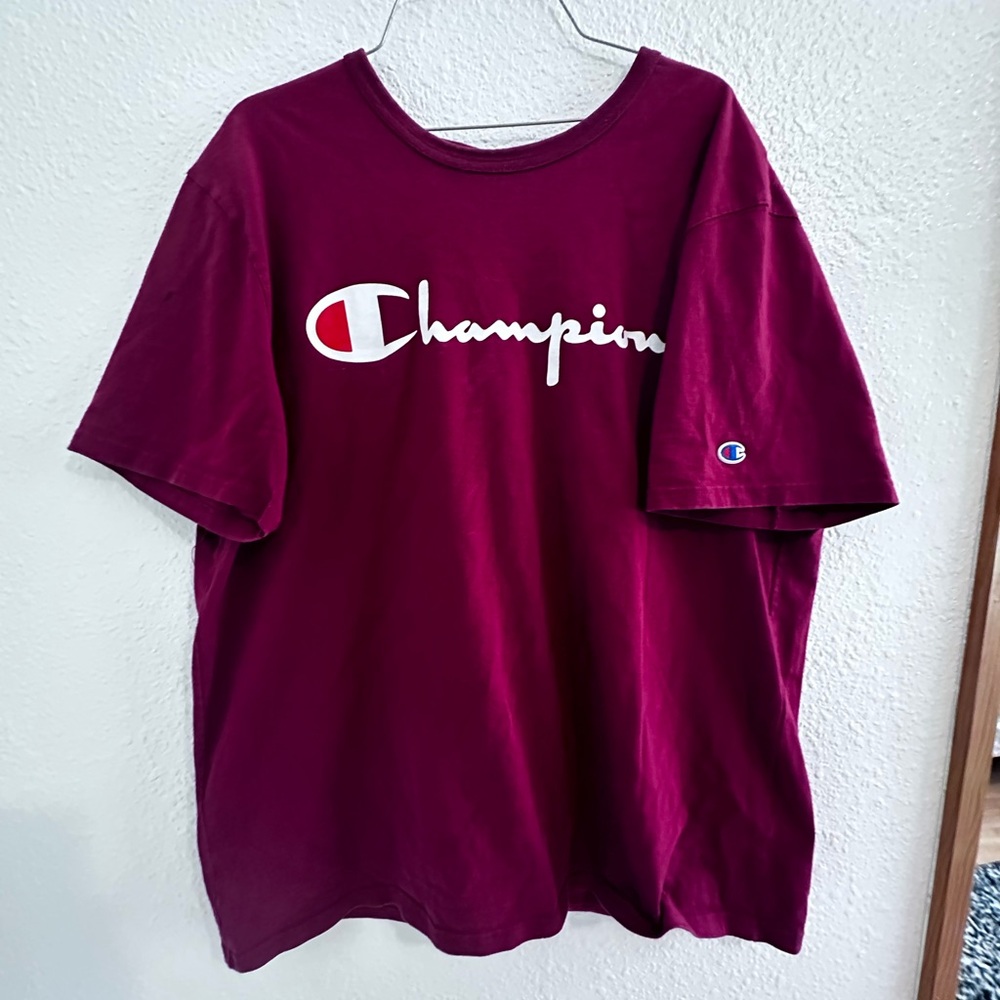 Red champion shirt